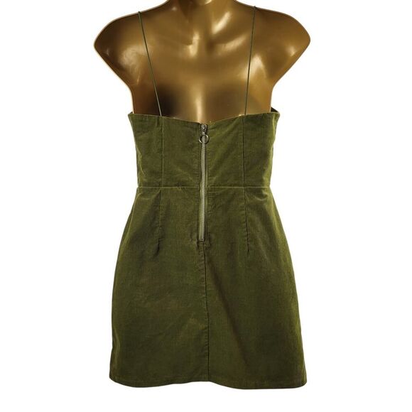 Urban Outfitters Size 0 Olive Green Corduroy Mini Dress Sleeveless Party Casual - Picture 6 of 15